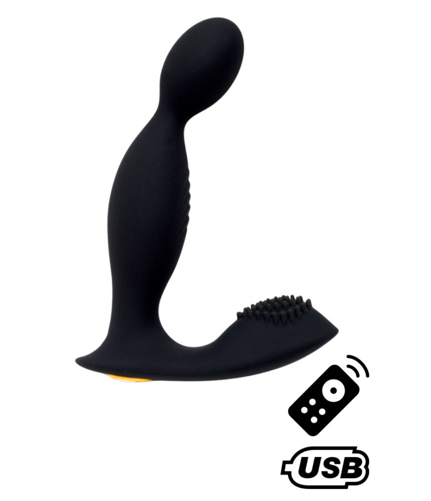 ELIOT, Stimulateur de prostate USB, avec télécommande, en silicone médical - BQ149BLK